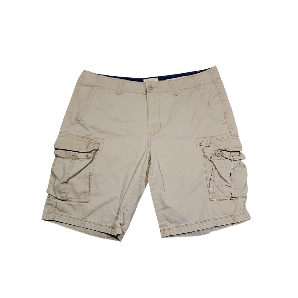 Trinity Cargo Shorts 38 x10 Mens 20" Tan Khaki Canvas Hiking Grunge Baggy Skater
